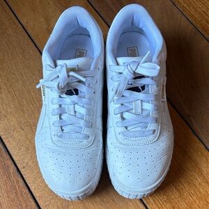 PUMA “Cali” Wedge White Sneakers